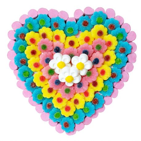 Tarta de Chuches Corazón de Flores 600 grs