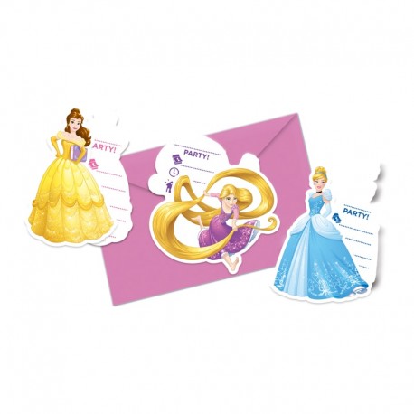 6 Invitaciones Princesas Disney