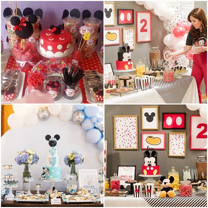 Mickey Mouse Decoraciones de fiesta Minnie Mouse Feliz cumpleaños