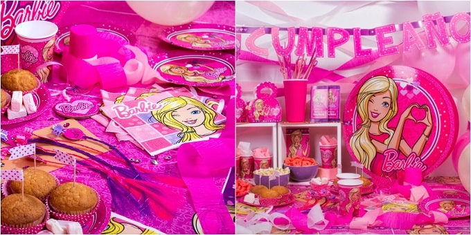 Decoración de fiesta de cumpleaños de princesa Barbie, globos de