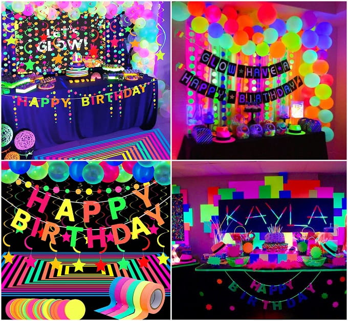 Cartel Neon Led Happy Birthday Combinado
