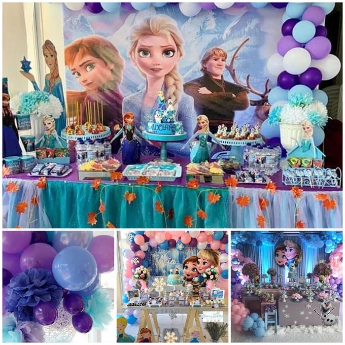 Ideas decoración fiesta con globos de Frozen  Cumpleaños frozen  decoracion, Fiesta de cumpleaños de frozen, Fiesta de frozen
