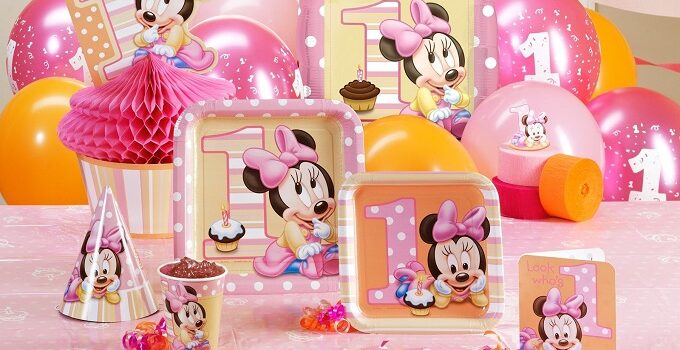 Primer Cumpleaños Centro de mesa Celebracion de 1año  Invitaciones de  cumpleaños de minnie mouse, Recuerdo de cumpleaños, Cumpleaños de mickey  mouse