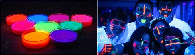 Ideas divertidas para fiestas con pintura fluorescente - Shakingcolors