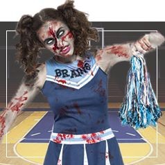 ▷ Disfraz Animadora universitaria zombie para Niña